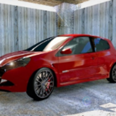 Rotes Auto in Garage