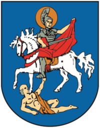 Stadtwappen der Stadt Bad Orb mit St. Martin Abbildung